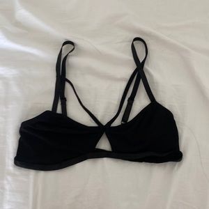 Black Cut out Strappy Bra Top Bralette Unlined UO Urban Outfitters sexy